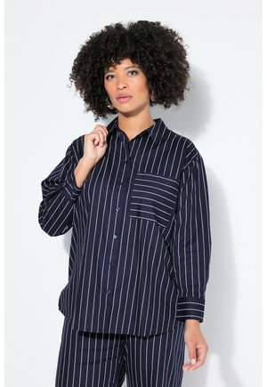 NADELSTREIFEN HERZEN LANGARM - Skjortebluser - dark blue