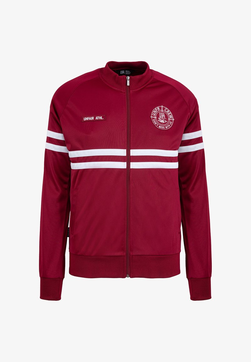 UNFAIR ATHLETICS Cipzáras pulóver - burgundy