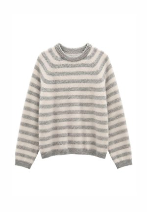 Opal Studio, OPAL STUDIO LEONIE STRIPE KNIT LS - Πουλόβερ - grey off white