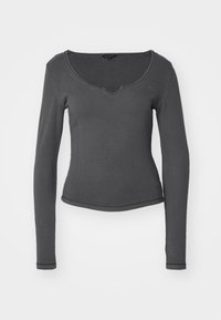 SLIM NECKLINE DETAIL - T-shirt à manches longues - black