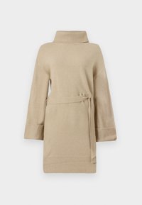 VILA VIROLFIE TIE BELT Robe pull mottled beige/beige chiné
