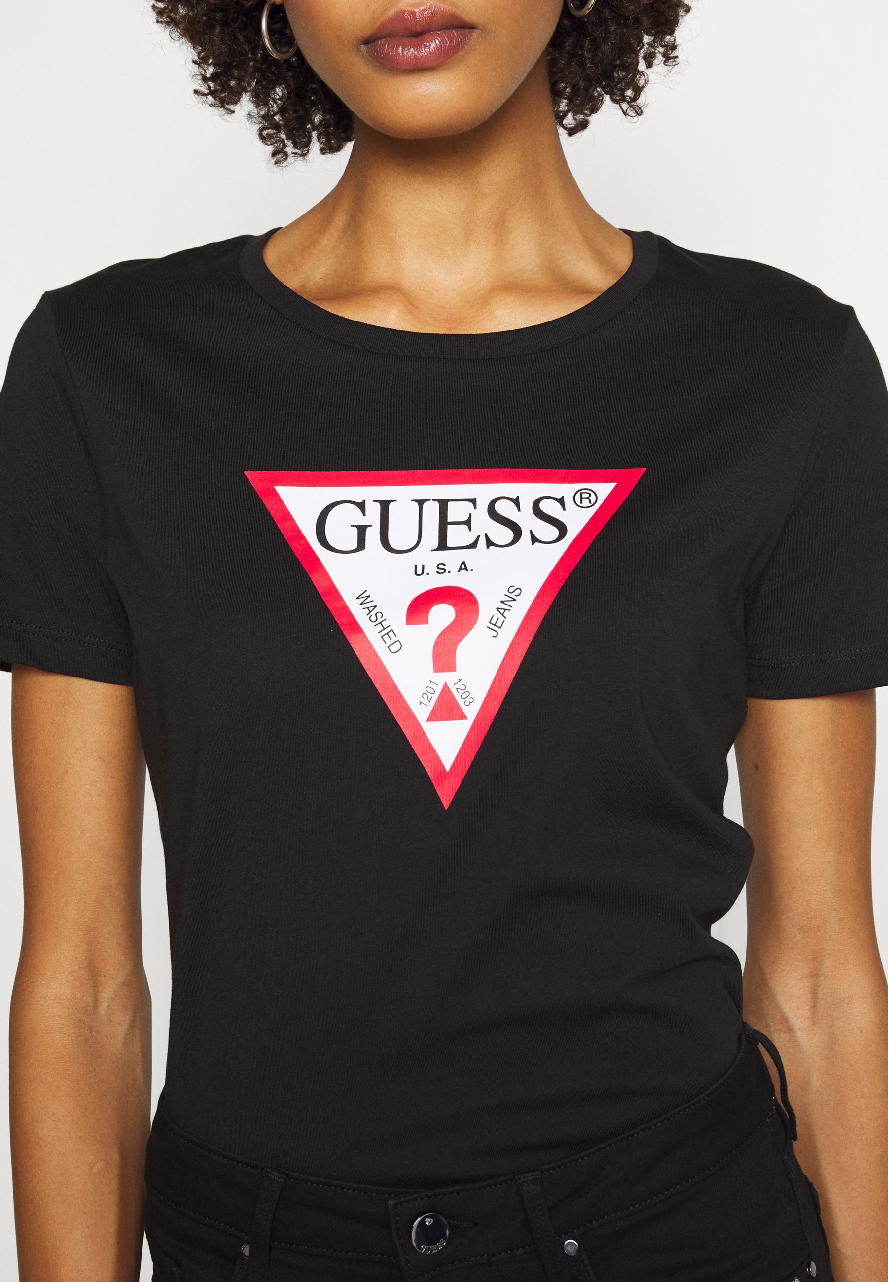 Guess Camiseta estampada jet blacknegro Zalando.es Hombre Camisetas Guess Camiseta interior jet black,guess