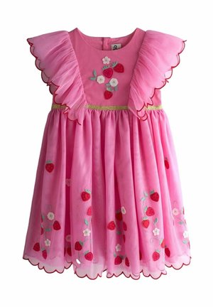 REGULAR FIT - EMBROIDERED PUFF SLEEVE PARTY  - Koktailové šaty/večierkové šaty - bright pink strawberry wildflower