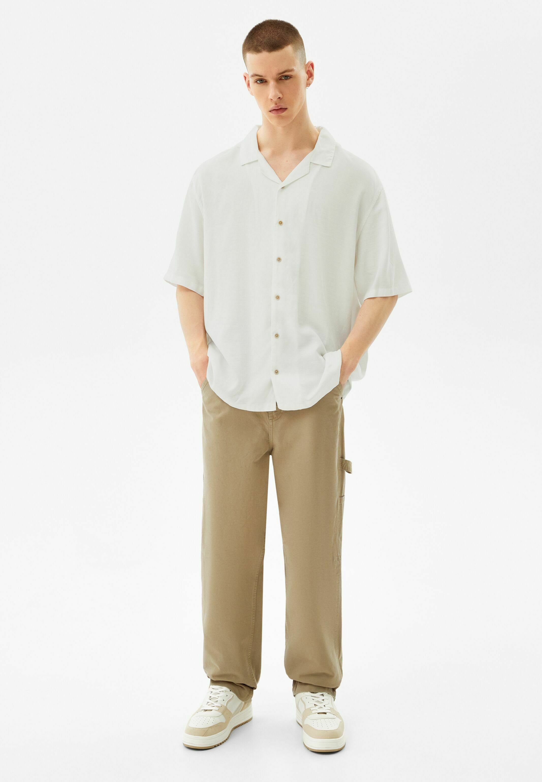 Bershka SHORT SLEEVE - Camicia - white/bianco - Zalando.it