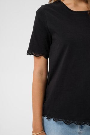 Love Copenhagen, LCDOMINIKA LACE DETAIL - T-shirt basic - pitch black