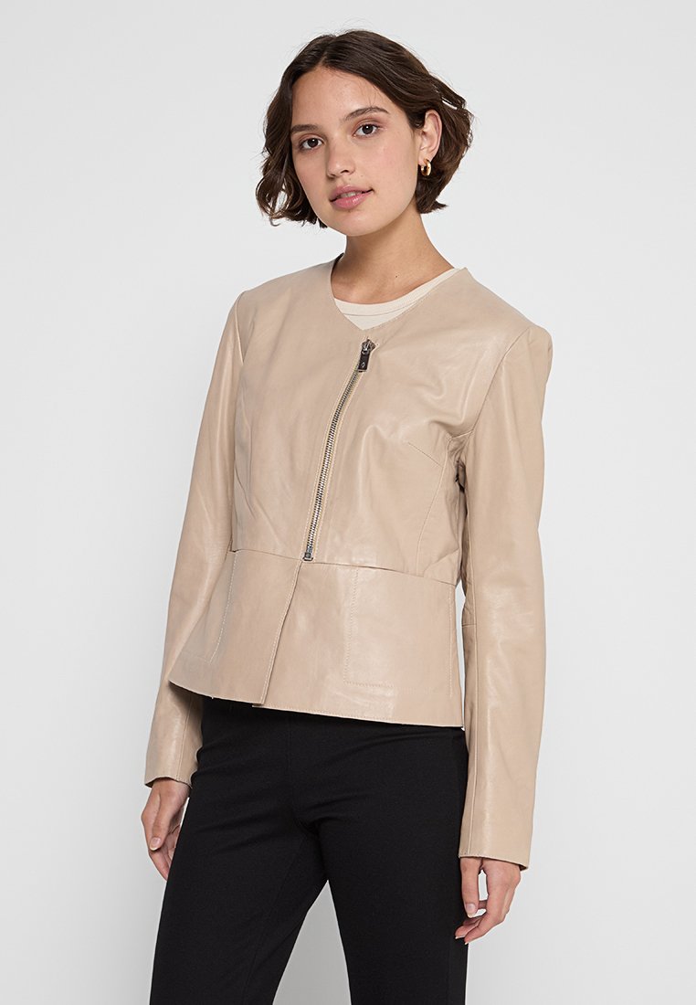 OCHNIK Leren jas beige