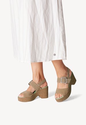 Sandalen met hoge hak - beige