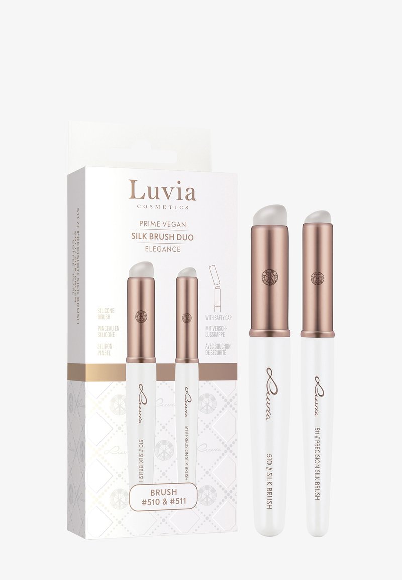 Luvia Cosmetics - SILK BRUSH DUO - ELEGANCE - Make-up Brush Set - coffee - pearl, Suurenna