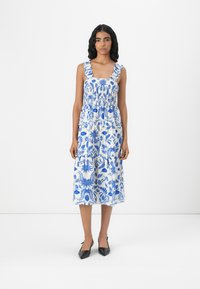 Vero Moda - VMKAIA SMOCK CALF DRESS - Denné šaty - birch/blue kaia Miniatúrny obrázok 1