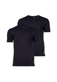 camel active 2ER PACK - V-AUSSCHNITT STRETCH EINFARBIG - T-Shirt basic - schwarz