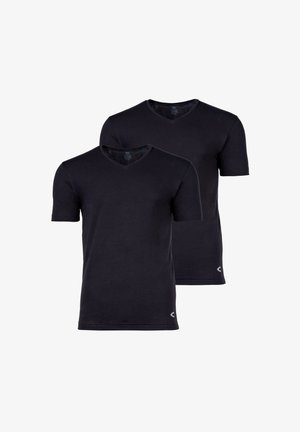 camel active 2ER PACK - V-AUSSCHNITT STRETCH EINFARBIG - T-Shirt basic - schwarz