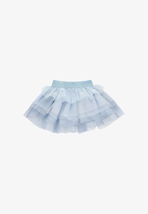 Gonna di tulle azzurra chiaro a strati con vita elastica scintillante, progettata per un bambino.