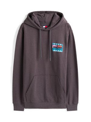 Tommy Jeans DNA FLAG PLAY UNISEX - Sweat à capuche - washed black