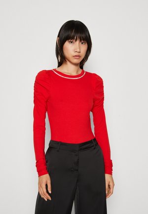 ONLY ONLZALA BODYSTOCKING PUFF - Μπλούζα με μακριά μανίκια - high risk red