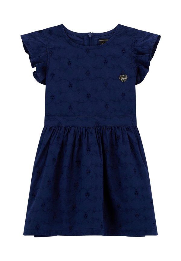 MITTELLANGES BRODERIE ANGLAISE - Freizeitkleid - dunkelblau