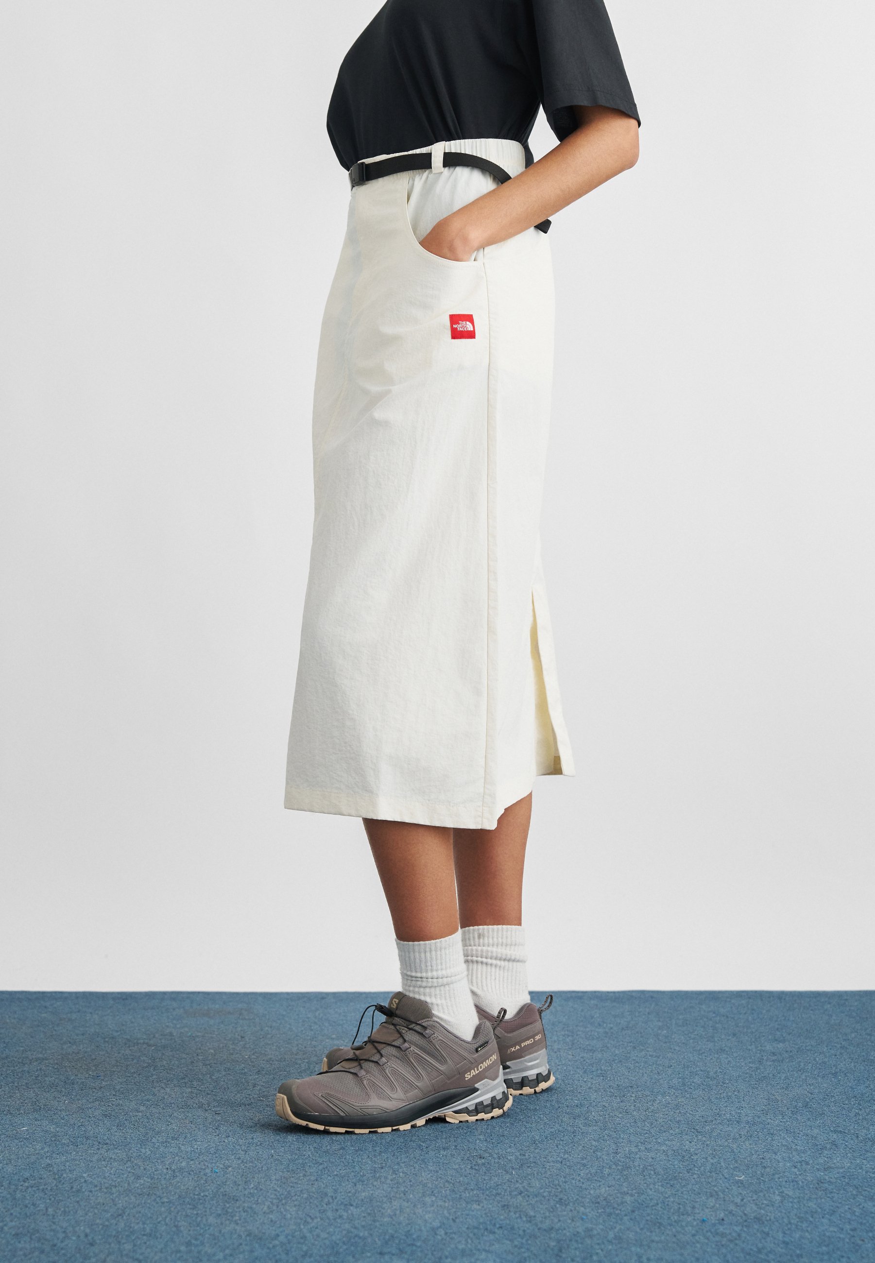The North Face BOX BELTED SKIRT - A-line skirt - white dune/off