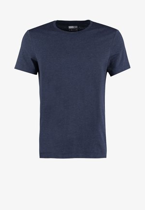 Navy blue short-sleeve t-shirt made of cotton, featuring a crew neckline and a soft, heathered texture with no visible patterns or accents.