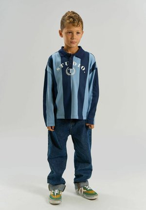 The New, TNVUDIO OS L_S POLO - Polosärk - navy blazer striped