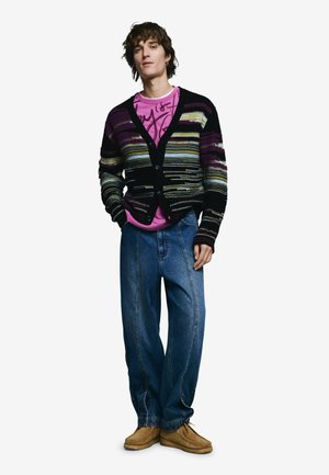 STRIPED  - Cardigan - red