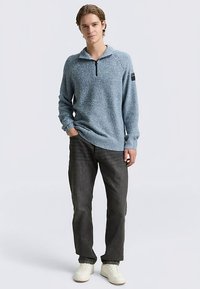 TOM TAILOR DENIM PULLOVER TROYER - Trui - denim blue white mouline