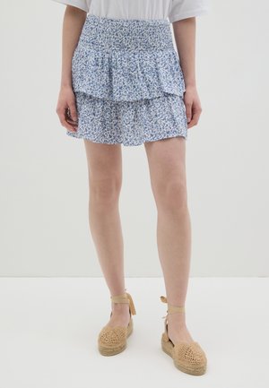 B.ANGEL FLORAL - Minijupe - white light blue