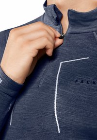 FALKE WOOL-TECH HIGH ZIP NECK COLD TO VERY COLD TEMPERATURES - Maglietta intima - space blue
