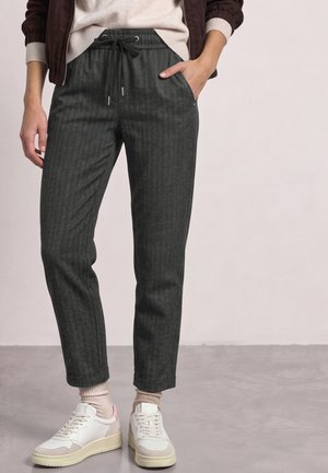 Street One, LOOSE-FIT SLIM-LEG PANTS WITH A PATTERN - Pantalon classique - black