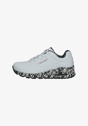 Skechers, UNO - Sneakers basse - white durabuck/ black& white mesh trim