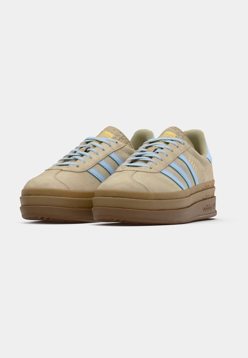 adidas Originals GAZELLE BOLD - Trainers - stone khaki/crystal  sky/gold-coloured metallic/sand - Zalando.ie