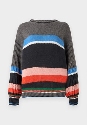 CREW NECK CHUNKY SLEEVE SWEATER - Strikkegenser - grey