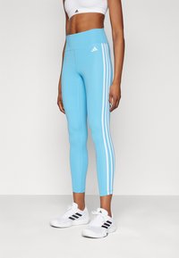 adidas Performance ESSENTIALS 3-STRIPES HIGH-WAISTED 7/8 - Tajice - semi blue burst