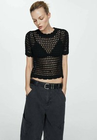 Mango - THAI - T-shirt basic - nero Miniatuurafbeelding 1