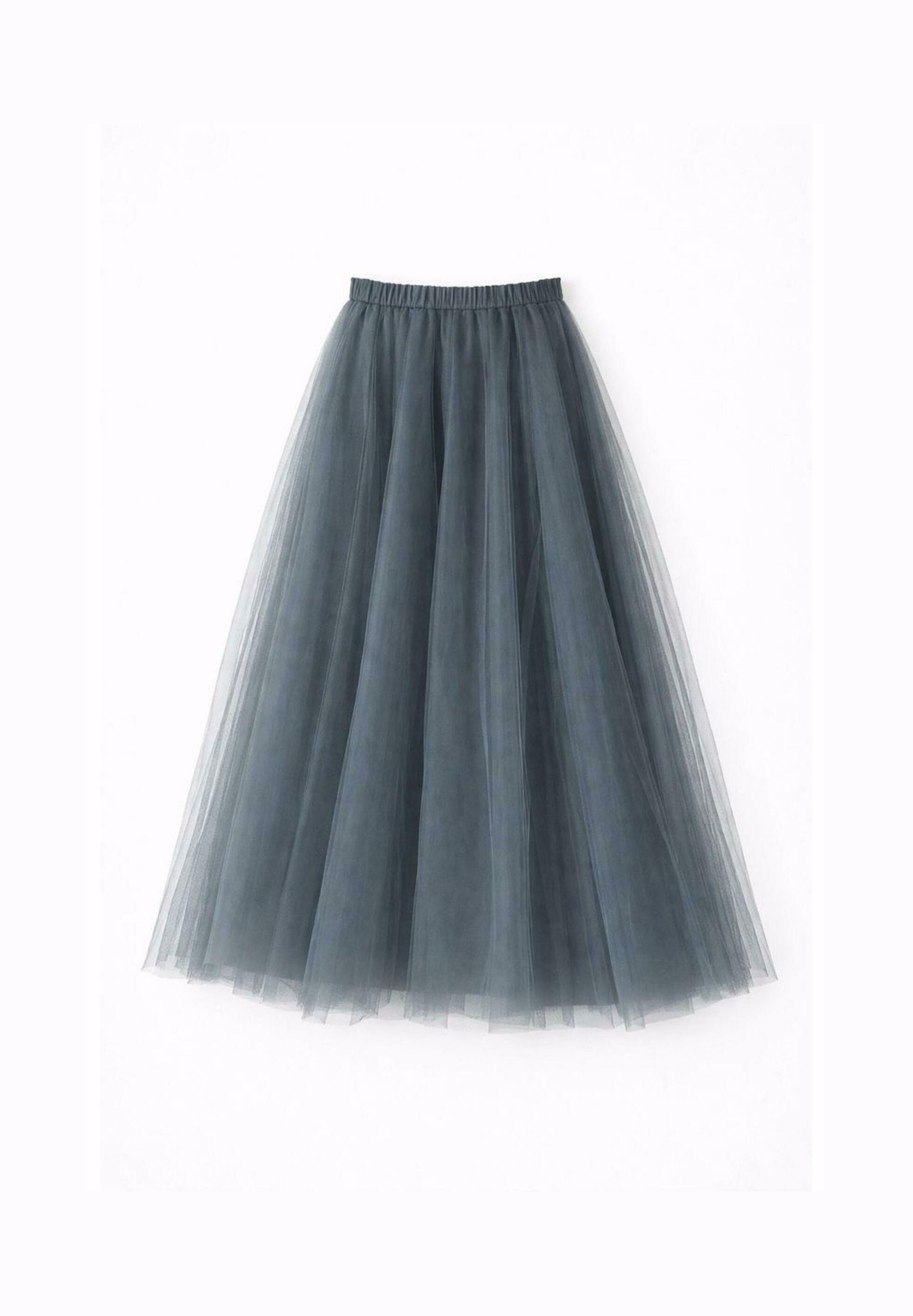 Touché Privé FULL TULLE - Maxi skirt - anthracite - Zalando.ie