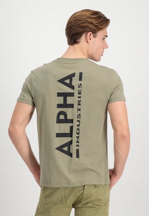 Alpha Industries BACK - Print T-shirt - olive/black