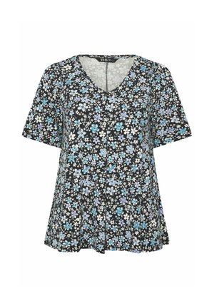 Yours Clothing, PLUS SIZE FLORAL TOPS - Camiseta estampada - black