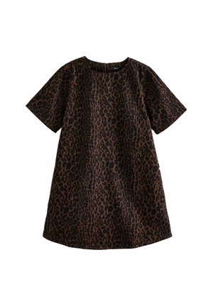 SHORT SLEEVE TALL - REGULAR FIT - Denimové šaty - leopard print