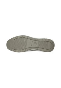 Suola della scarpa in materiale gommoso grigio testurizzato, con un motivo di scanalature e creste per la trazione. Taglia indicata come 37.