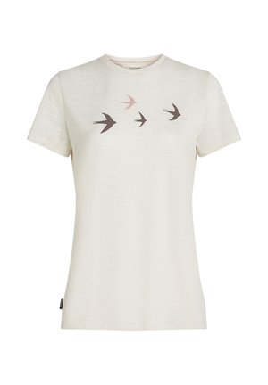 icebreaker, 150 TEE BIRD - Printtipaita - ecru hthr