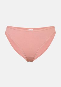 Rózsaszín bordázott bikini alsónemű varrás nélküli derékpánttal és sima felülettel. Kényelmes és funkcionális kialakítás, klasszikus szabással.