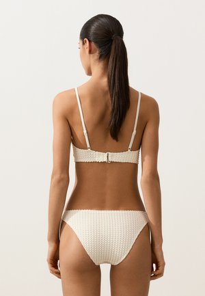 OYSHO BUBBLE-TEXTURE CROCHET TRIANGLE - Sutien costum de baie din două piese - stone