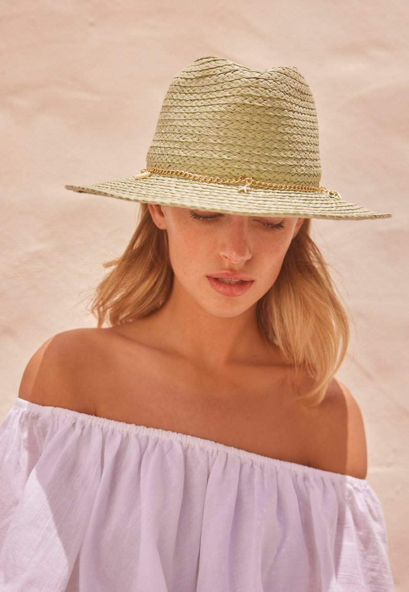 Next PANAMA WITH SHELL TRIM REGULAR FIT - Hatte - sage green