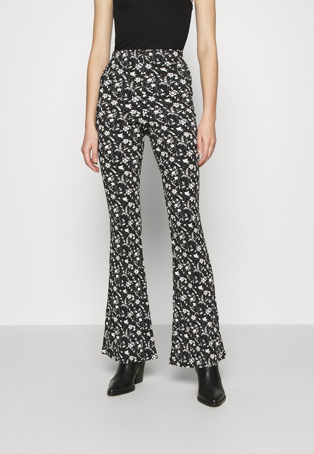 FLORAL FLARE - Broek - black