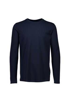 Marineblauwe long-sleeve t-shirt gemaakt van zachte katoen, met een ronde hals en een rechte pasvorm, zonder zichtbare patronen of accenten.