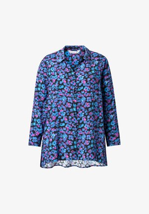 MIAMODA, LONG-SLEEVE FLORAL PRINT BLOUSE - Hemdbluse - blueberry