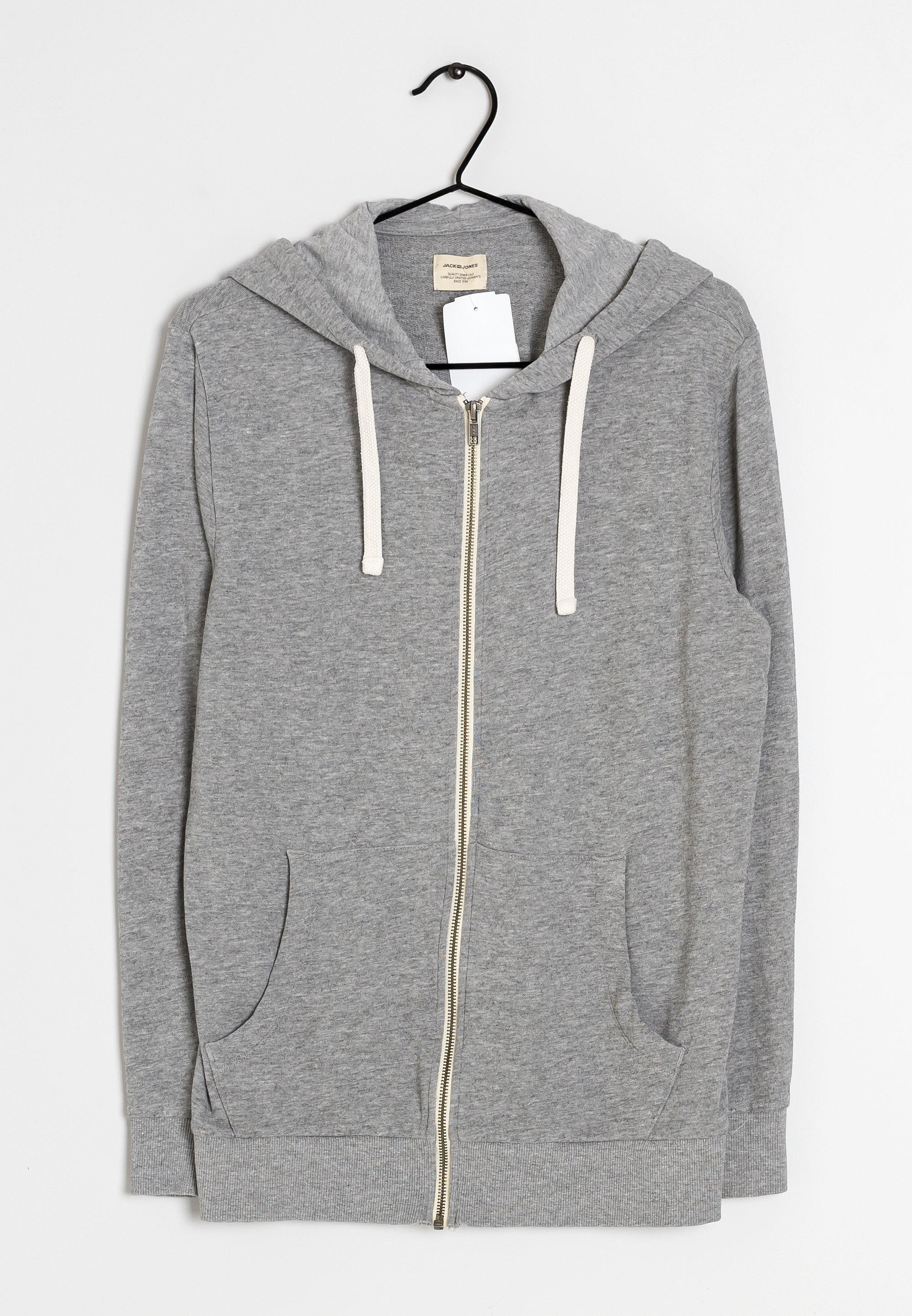 Jack u0026 Jones Zip-up sweatshirt - grey/mottled grey - (Pre-owned) -  Zalando.de