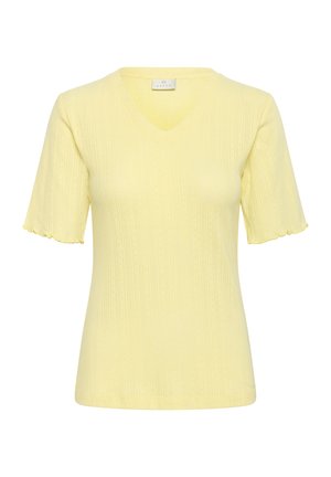 Kaffe KAVIBA V-NECK - Nyomott mintás póló - mellow yellow
