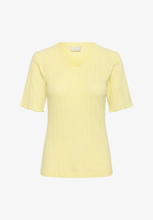 Kaffe KAVIBA V-NECK - Nyomott mintás póló - mellow yellow