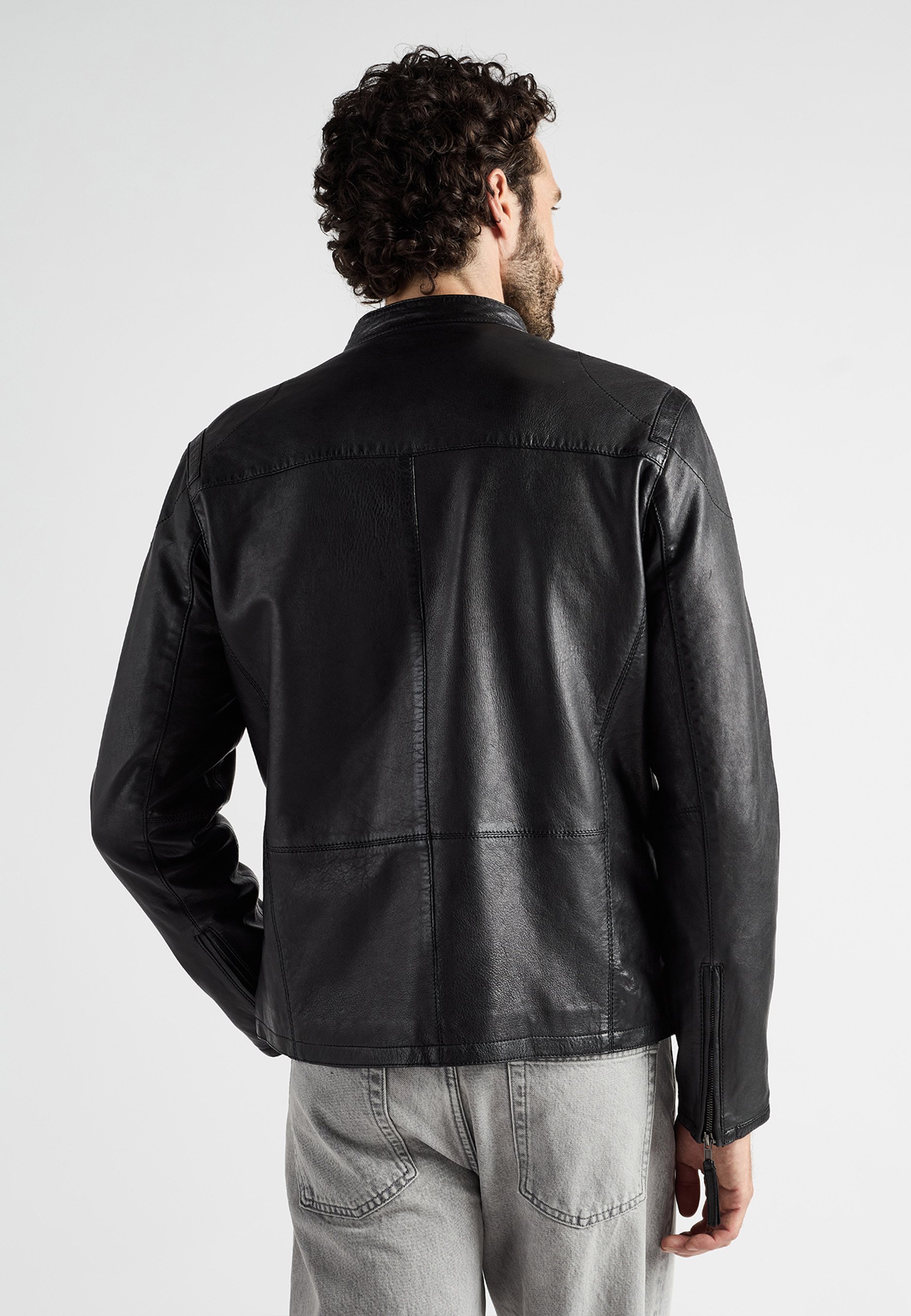 JCC MIT ZWEI BRUSTTASCHEN MACADAM - Leather jacket - black - Zalando