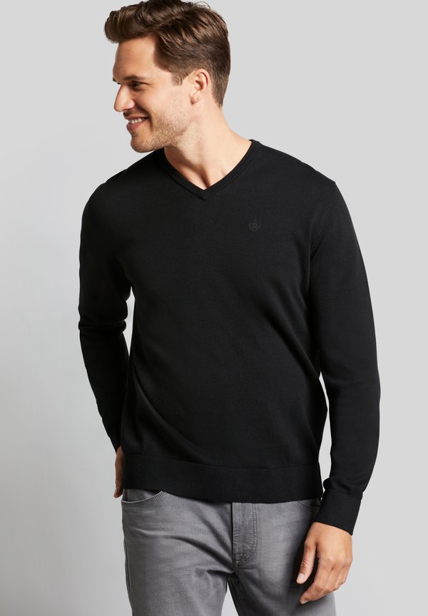 V-NECK - Strickpullover - schwarz