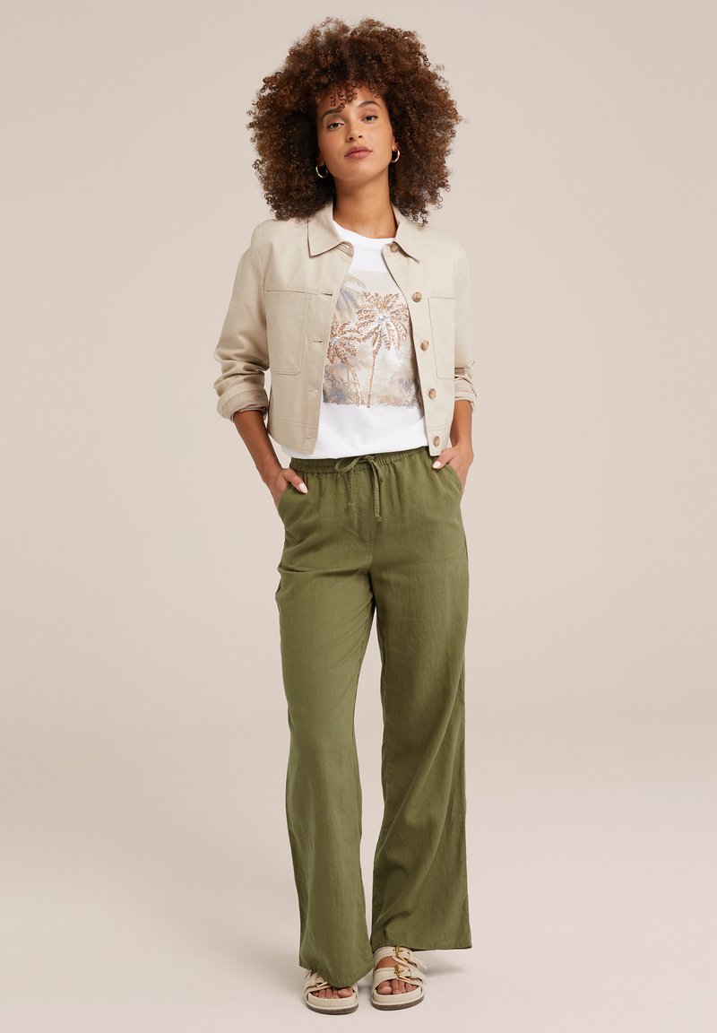 WE Fashion Broek donkergroen gemêleerd WE Fashion Broek donkergroen gemêleerd